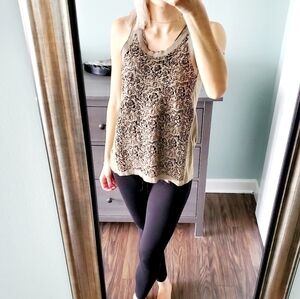 Nicolas & Mark Olive Green Perforated Leather Top